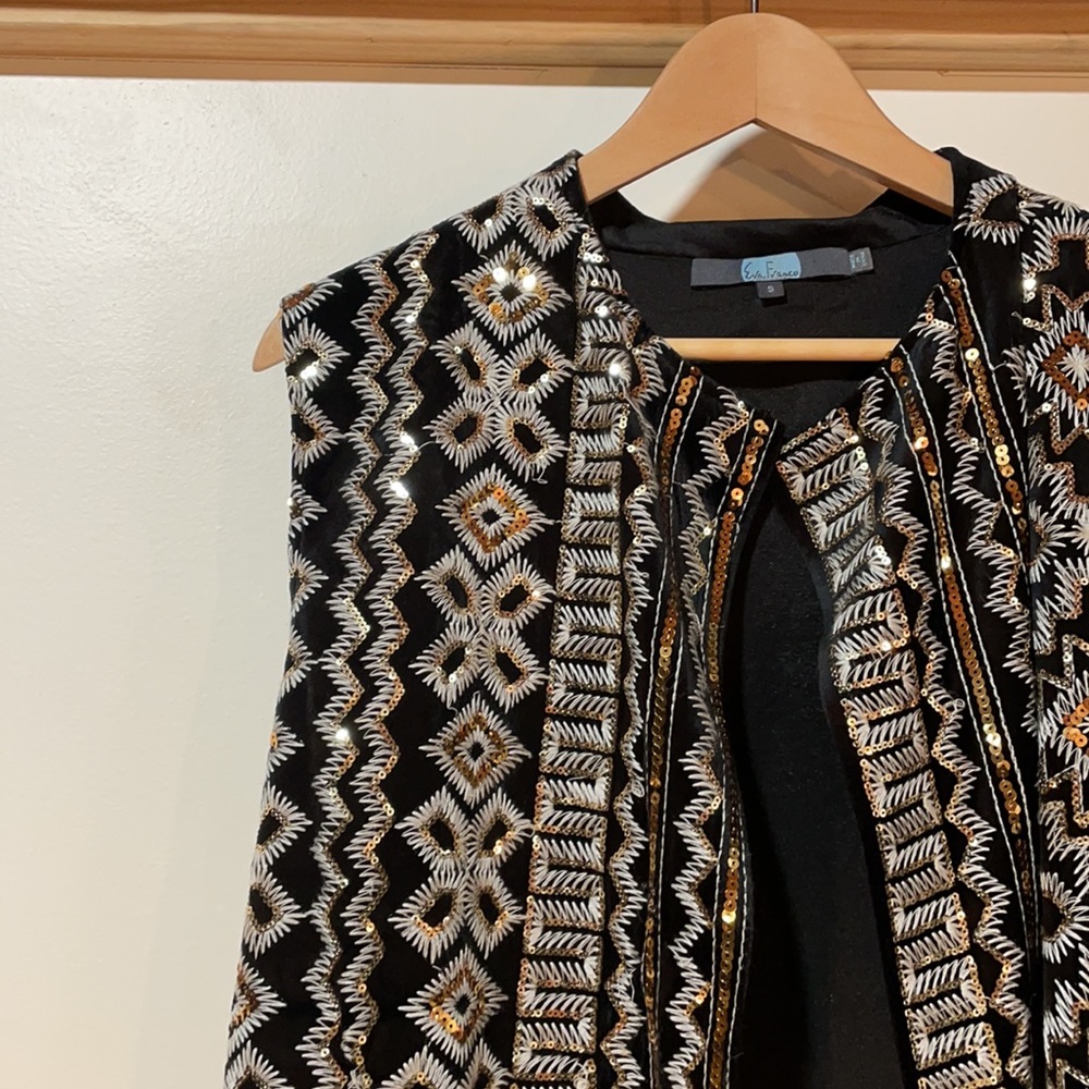 Eva Franco Carla Embellished Vest Jacket (Anthropologie) - Size Small